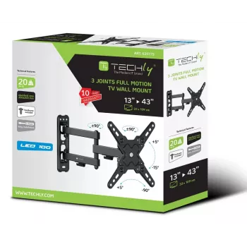 Techly ICA-LCD 423 TV stiprinājums/statīvs 106,7 cm (42 collas) Melns