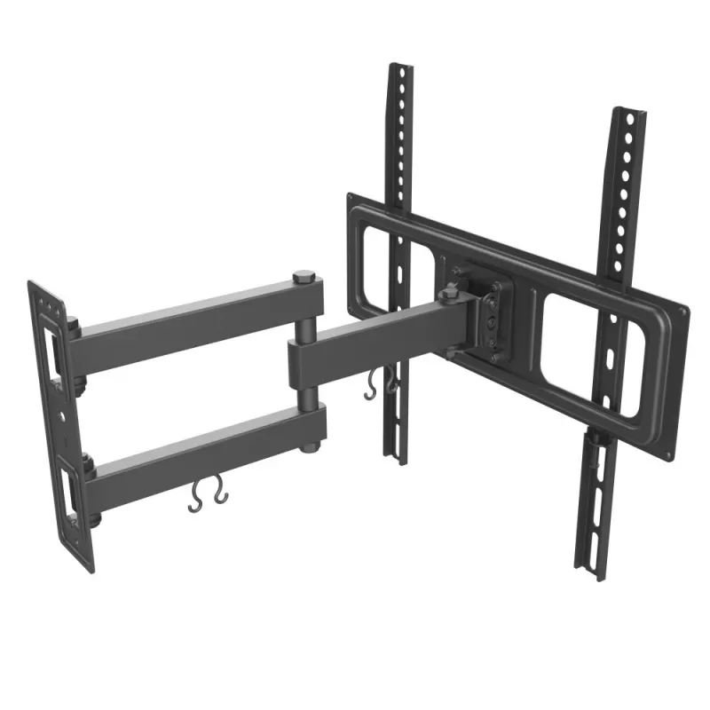 Techly 32-55 collu pilnas kustības LED LCD TV sienas stiprinājums, 400 x 400 mm, -15 - 10°, 10 - 90°, 180°, tērauds, melns