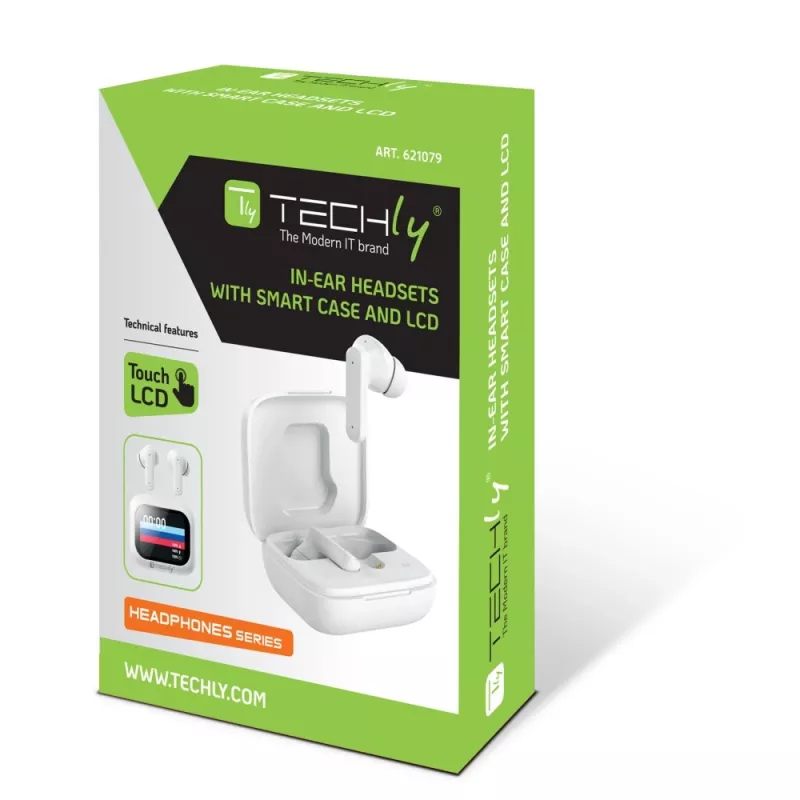 Techly ICC SB-BLT08W austiņas/ austiņu komplekts True Wireless Stereo (TWS) Ievietojamas zvaniem/ mūzikai Bluetooth balts