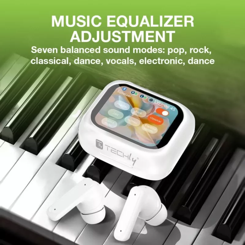 Techly ICC SB-BLT08W austiņas/ austiņu komplekts True Wireless Stereo (TWS) Ievietojamas zvaniem/ mūzikai Bluetooth balts