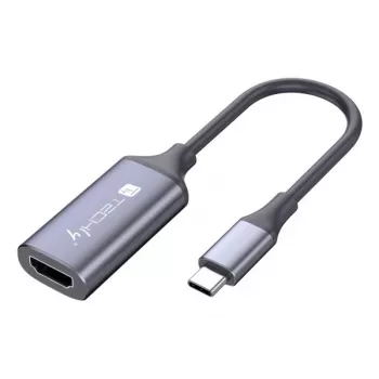 Techly I-USB-VIDEO-C4K video kabeļa adapteris HDMI Type A (Standard) USB Type-C Sudraba