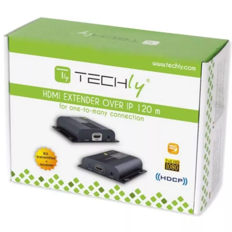 Techly IDATA-EXTIP-383V4 AV raidītājs un uztvērējs Melns