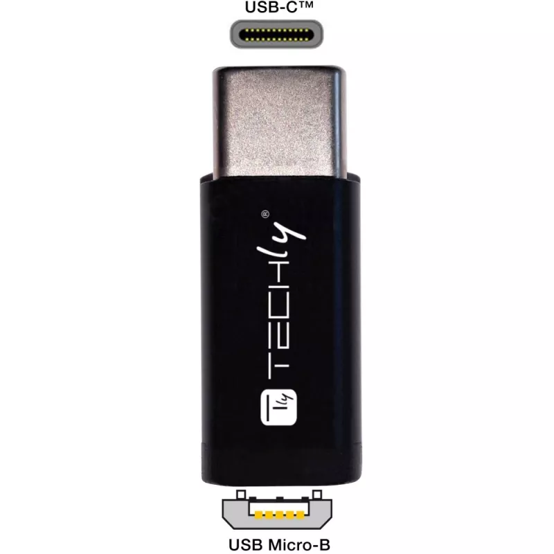 Techly IADAP USBC-MBKT kabeļu dzimuma pārveidotājs Micro-USB Melns