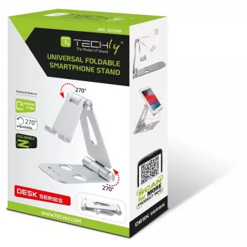 Techly I-SMART-STAND6 turētājs Pasīvs turētājs Mobilais tālrunis/viedtālrunis Sudraba krāsā