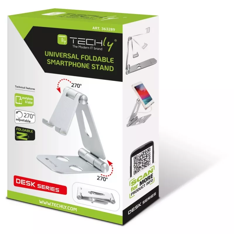 Techly I-SMART-STAND6 turētājs Pasīvs turētājs Mobilais tālrunis/viedtālrunis Sudraba krāsā