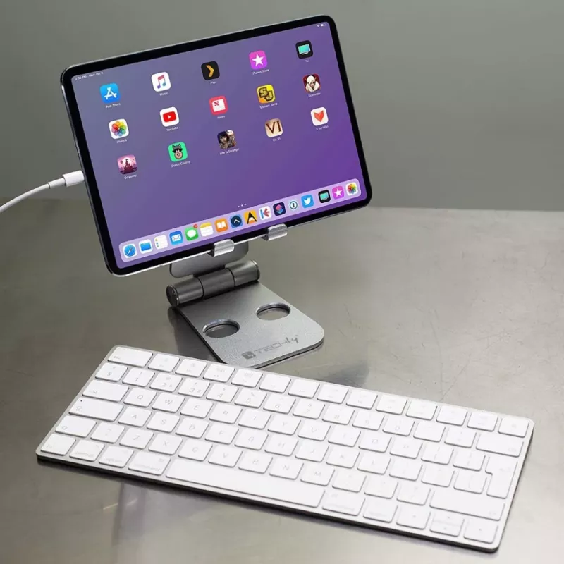 Techly I-SMART-STAND6 turētājs Pasīvs turētājs Mobilais tālrunis/viedtālrunis Sudraba krāsā