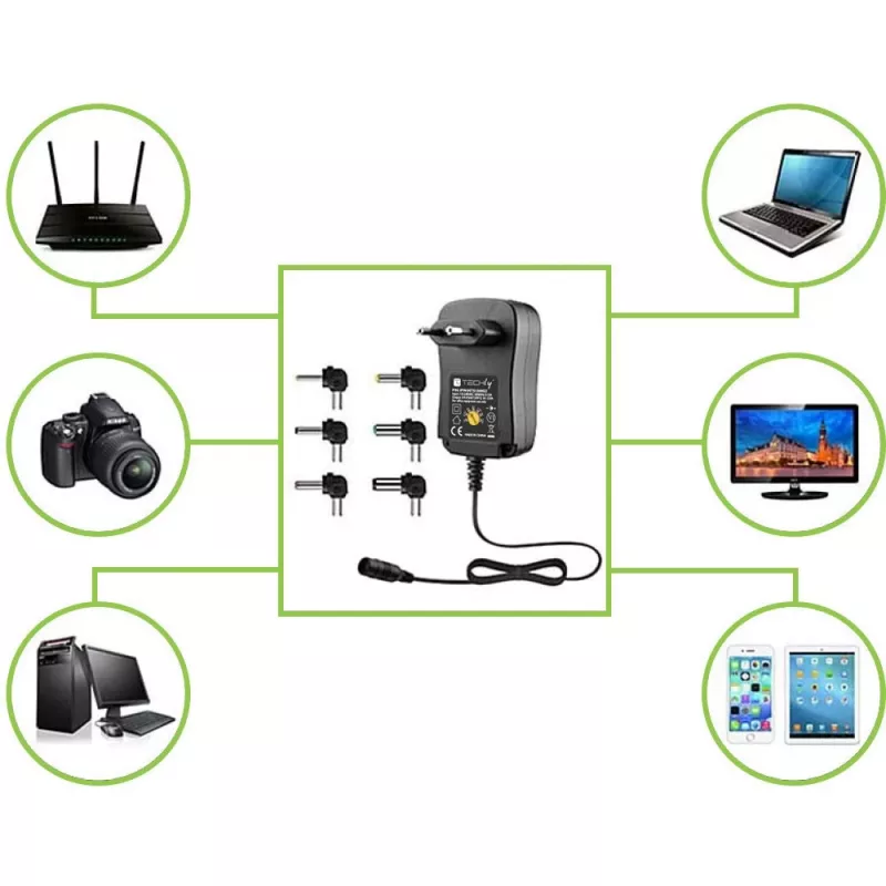 Techly IPW-NTS1000G2 barošanas adapteris/inverter Indoor 12 W Melns
