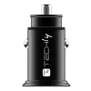 Techly Mini automašīnas lādētājs 2 porti USB-A Quick Charge 3.0 36W melnā metāla korpusā