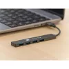 Techly IUSB32-HUB4A-4U3SL klēpjdatora dokstacija/portu replikators ar vadu USB 3.2 Gen 1 (3.1 Gen 1) Type-A pelēks