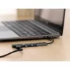 Techly IUSB32-HUB4A-4U3SL klēpjdatora dokstacija/portu replikators ar vadu USB 3.2 Gen 1 (3.1 Gen 1) Type-A pelēks