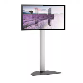 Techly grīdas statīvs televizoriem no 32 collām līdz 65 collām, 165,1 cm (65 collas), 400 x 200 mm, 600 x 400 mm, 90°, alumīnijs, melns, sudrabains