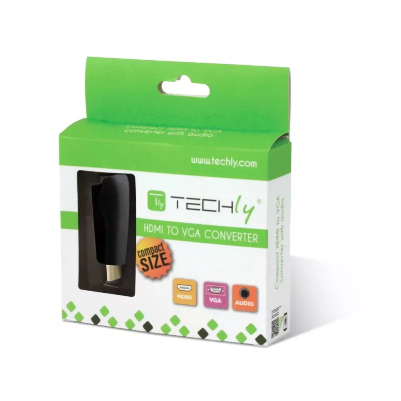 Techly IDATA HDMI-VGA2MABT2 video signāla pārveidotājs Pasīvais video pārveidotājs 1920 x 1080 pikseļi