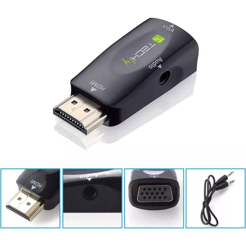Techly IDATA HDMI-VGA2MABT2 video signāla pārveidotājs Pasīvais video pārveidotājs 1920 x 1080 pikseļi