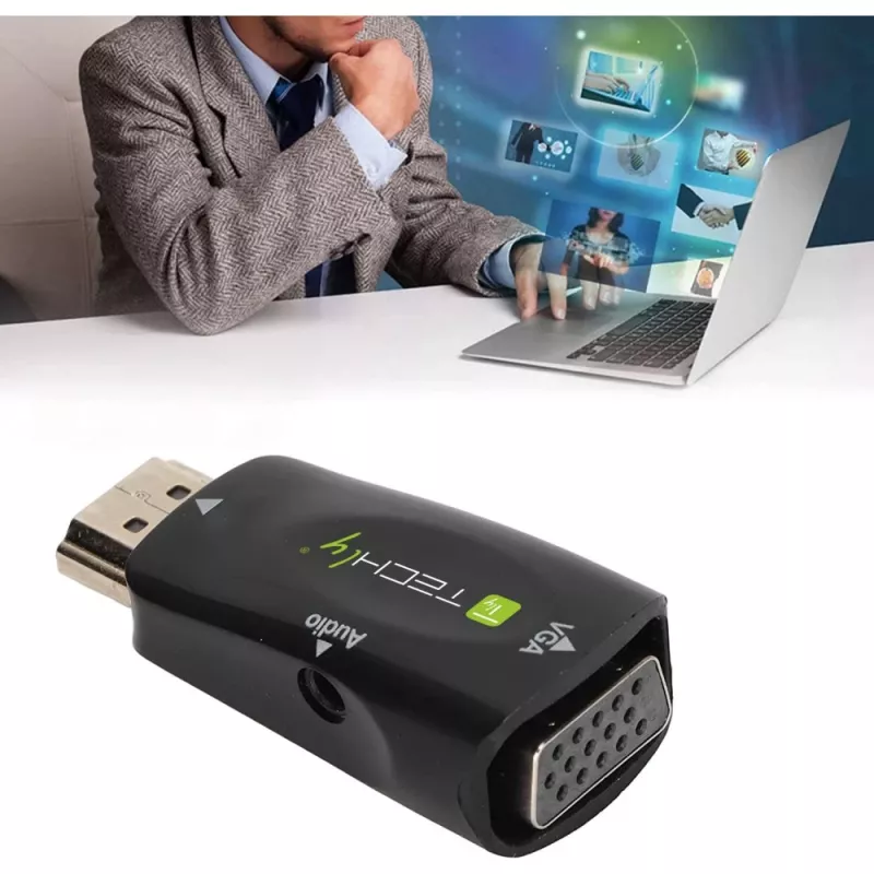 Techly IDATA HDMI-VGA2MABT2 video signāla pārveidotājs Pasīvais video pārveidotājs 1920 x 1080 pikseļi