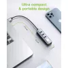 Techly IDATA USB-ETGIGA3AA klēpjdatora dokstacija / portu replikators, vadu savienojums USB 3.2 Gen 1 (3.1 Gen 1) Type-A, melns, sudrabots