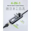 Techly IDATA USB-ETGIGA3AA klēpjdatora dokstacija / portu replikators, vadu savienojums USB 3.2 Gen 1 (3.1 Gen 1) Type-A, melns, sudrabots