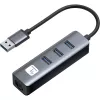 Techly IDATA USB-ETGIGA3AA klēpjdatora dokstacija / portu replikators, vadu savienojums USB 3.2 Gen 1 (3.1 Gen 1) Type-A, melns, sudrabots