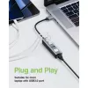 Techly IDATA USB-ETGIGA3AA klēpjdatora dokstacija / portu replikators, vadu savienojums USB 3.2 Gen 1 (3.1 Gen 1) Type-A, melns, sudrabots