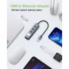 Techly IDATA USB-ETGIGA3AA klēpjdatora dokstacija / portu replikators, vadu savienojums USB 3.2 Gen 1 (3.1 Gen 1) Type-A, melns, sudrabots