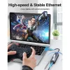 Techly IDATA USB-ETGIGA3CA klēpjdatora dokstacija/portu replikators, vadu, USB 3.2 Gen 1 (3.1 Gen 1) Type-A + Type-C, melns, sudrabains
