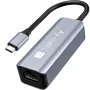 Techly IDATA USB-ETGIGA-CA klēpjdatora dokstacija/porta replikators Vadu USB 3.2 Gen 1 (3.1 Gen 1) Type-C Melna, Sudraba