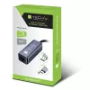 Techly IDATA USB-ETGIGA-CA klēpjdatora dokstacija/porta replikators Vadu USB 3.2 Gen 1 (3.1 Gen 1) Type-C Melna, Sudraba