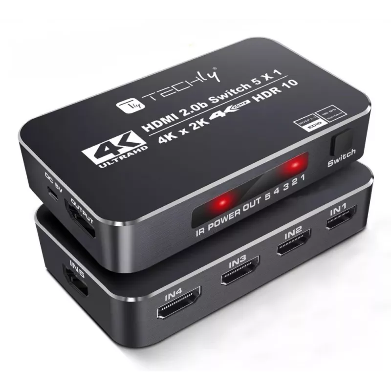 Techly IDATA HDMI2-4K5160B video pārslēdzējs HDMI
