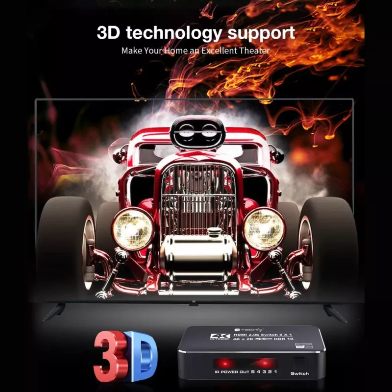 Techly IDATA HDMI2-4K5160B video pārslēdzējs HDMI
