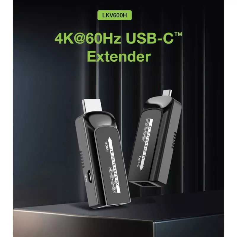 Techly IDATA EXT-600HC AV paplašinātājs AV raidītājs un uztvērējs Melns