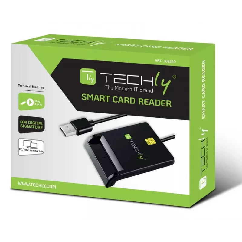 Techly I-CARD CAM-USB2TY2 viedkaršu lasītājs iekštelpām USB USB Type-A melns