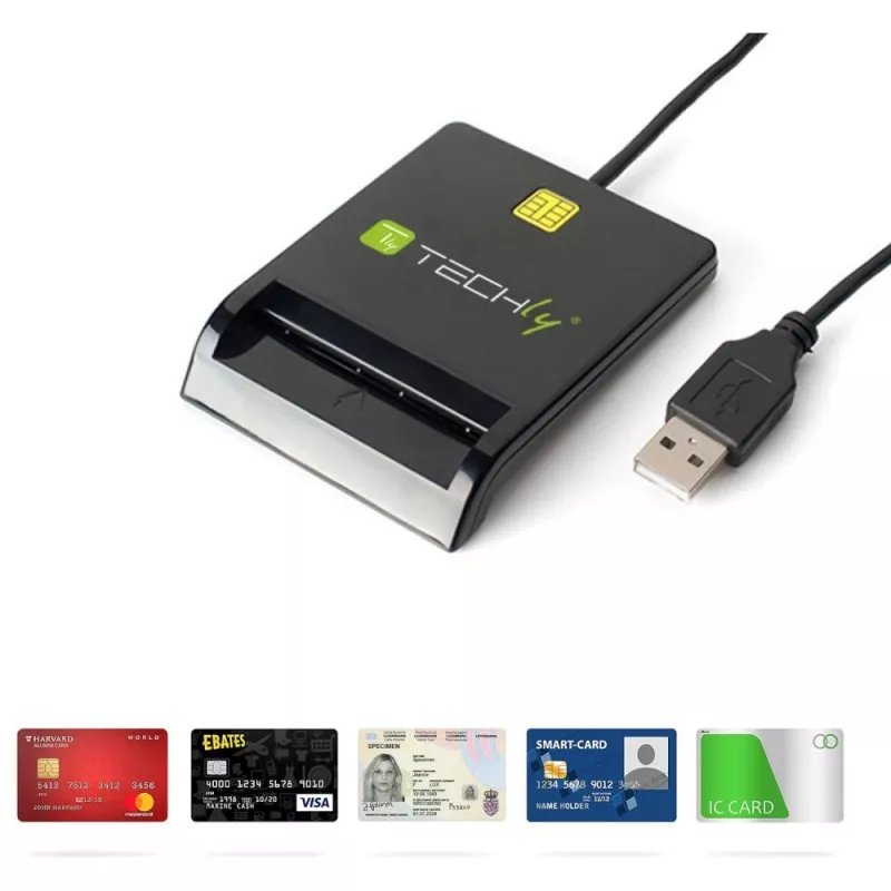 Techly I-CARD CAM-USB2TY2 viedkaršu lasītājs iekštelpām USB USB Type-A melns