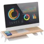 Techly ICA-MS 389 monitoru stiprinājums/statīvs galds Balts, Koks