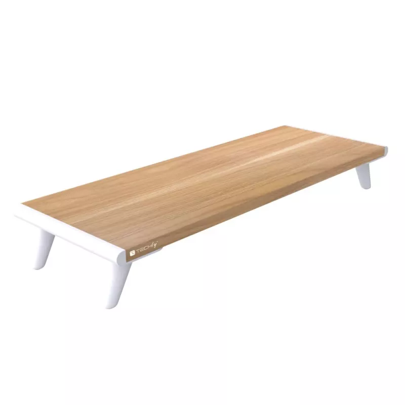 Techly ICA-MS 389 monitoru stiprinājums/statīvs galds Balts, Koks