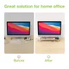 Techly ICA-MS 389 monitoru stiprinājums/statīvs galds Balts, Koks