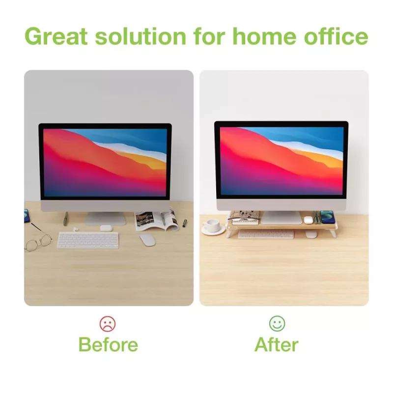 Techly ICA-MS 389 monitoru stiprinājums/statīvs galds Balts, Koks
