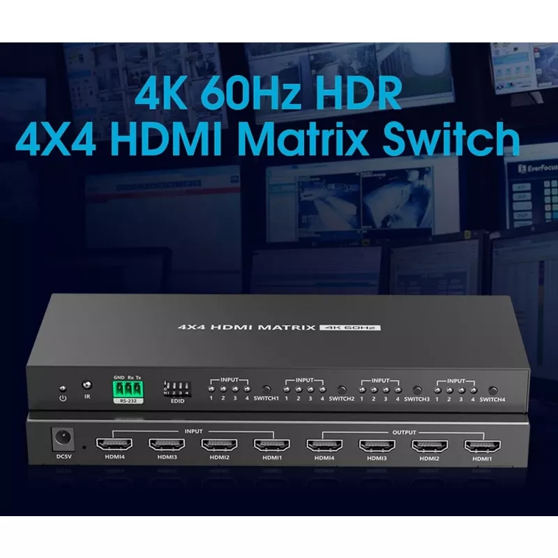 Techly IDATA HDMI-MX44 matricas pārslēgs AV matricas pārslēgs 4 W