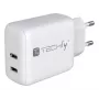 Techly IPW-USB-2C35W mobilās ierīces lādētājs Klēpjdators, Viedtālrunis, Planšetdators Balts Maiņstrāva Ātrā uzlāde Iekštelpās