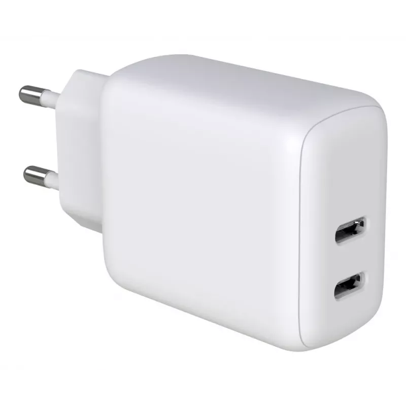 Techly IPW-USB-2C35W mobilās ierīces lādētājs Klēpjdators, Viedtālrunis, Planšetdators Balts Maiņstrāva Ātrā uzlāde Iekštelpās