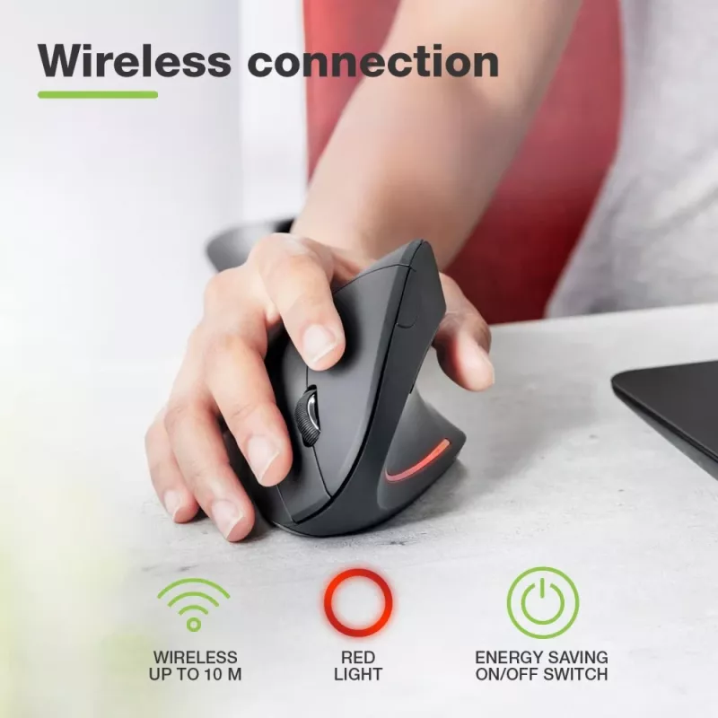 Techly IM 1200-VM-B pele medicīniska labās rokas RF bezvadu optiskā 1600 DPI