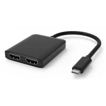 Techly IADAP USBC-HDMI2T4K video kabeļa adapteris 0,15 m USB Type-C 2 x HDMI Melns