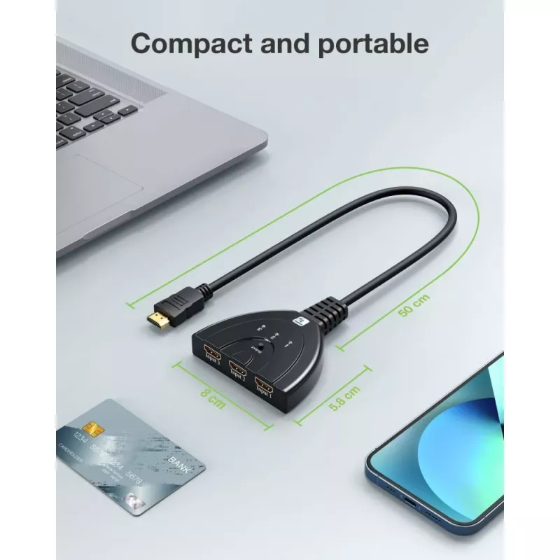 Techly IDATA HDMI-3F8K video pārslēgs