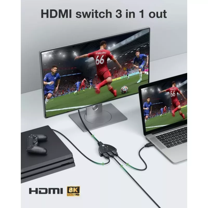 Techly IDATA HDMI-3F8K video pārslēgs