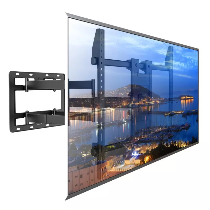 Techly sienas kronšteins 55-100 collu Full-Motion LED LCD televizoram, 300 x 300 mm, 900 x 600 mm, 0 - 7°, 120°, tērauds, melns