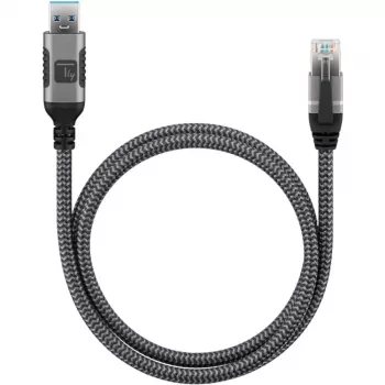 Techly ICOC U3A-RJ45-020 tīkla kabelis, sudraba, melns, 2 m, Cat6 F/UTP (FTP)