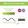 Techly ICOC U3A-RJ45-020 tīkla kabelis, sudraba, melns, 2 m, Cat6 F/UTP (FTP)