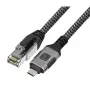 Techly ICOC U3C-RJ45-020 tīkla kabelis Sudraba, Melns 2 m Cat6 F/UTP (FTP)