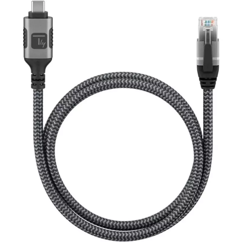Techly ICOC U3C-RJ45-050 tīkla kabelis sudrabains, melns 5 m Cat6 F/UTP (FTP)