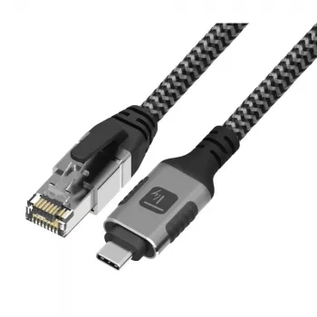 Techly ICOC U3C-RJ45-075 tīkla kabelis sudrabains, melns 7,5 m Cat6 F/UTP (FTP)