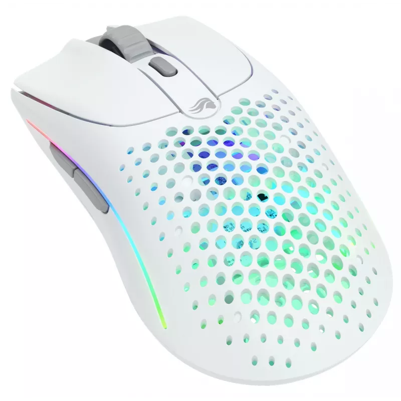 Glorious Gaming Glorious Model O Wireless 2 - Matte balta, labās rokas, lāzera, RF bezvadu + USB Type-C, 26000 DPI, 1 ms, balta
