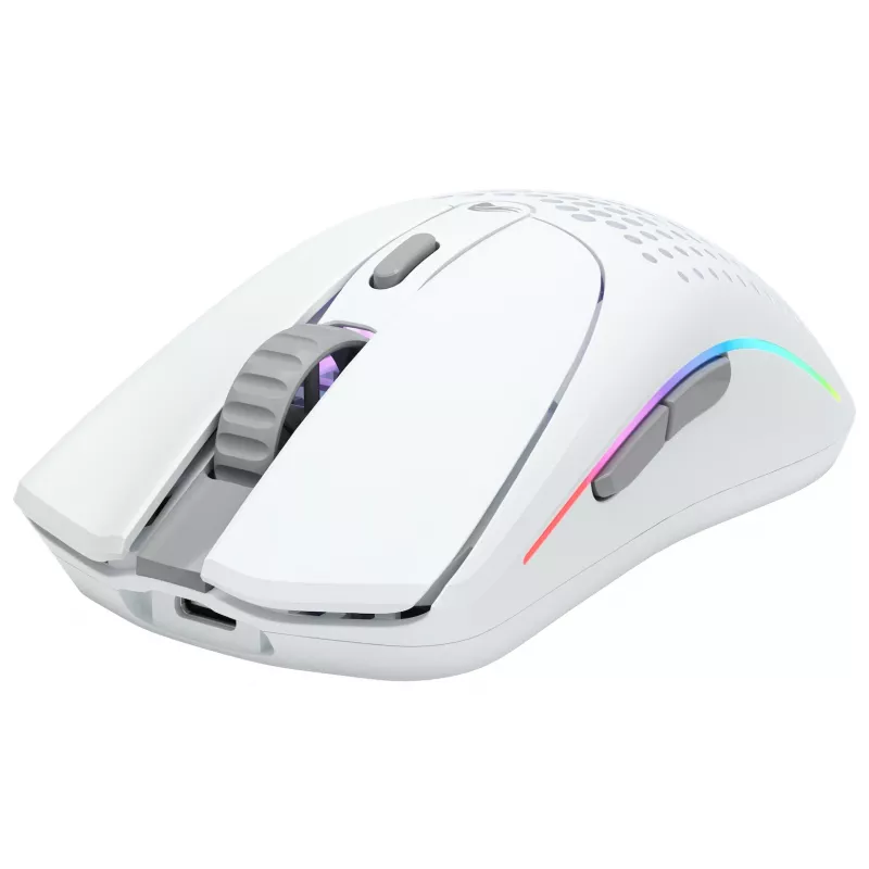 Glorious Gaming Glorious Model O Wireless 2 - Matte balta, labās rokas, lāzera, RF bezvadu + USB Type-C, 26000 DPI, 1 ms, balta